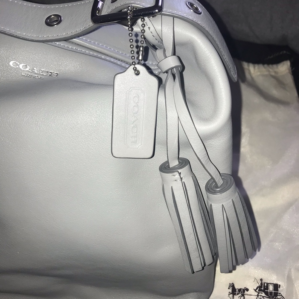 Gray coach duffels bag